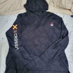 Women's Reebok Lightweight cross fit training hoodie, size large, black camo